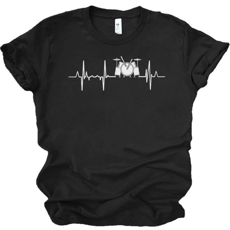 Drum Kit Cardiogram Drum Musician ECG Unisex Jersey T-Shirt