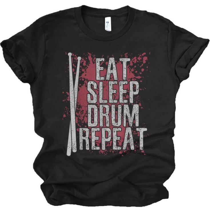 Drummer Eat Sleep Drum Repeat Drum Kit Musician Unisex Jersey T-Shirt