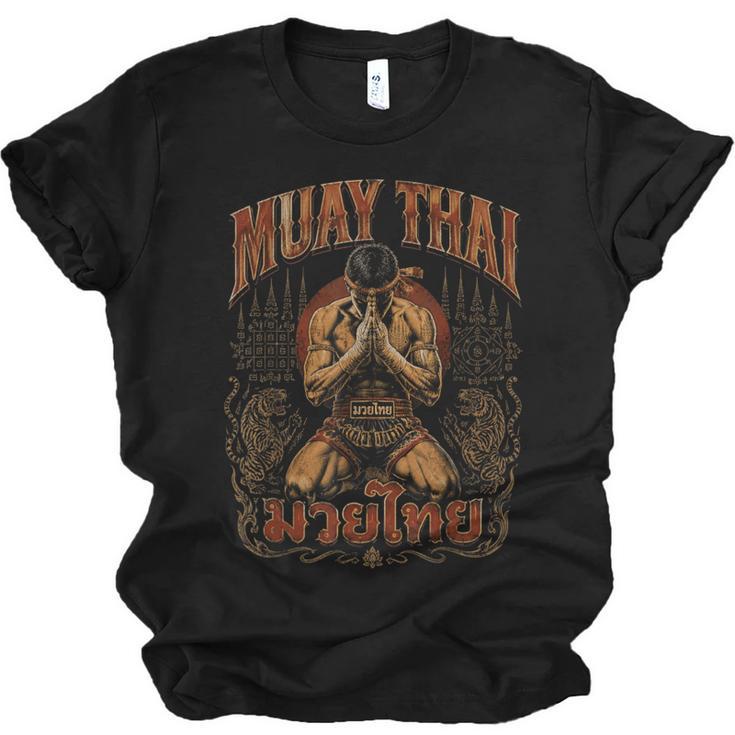Faded Muay Thai Fighter Nak Muay Thailand Boxing Unisex Jersey T-Shirt
