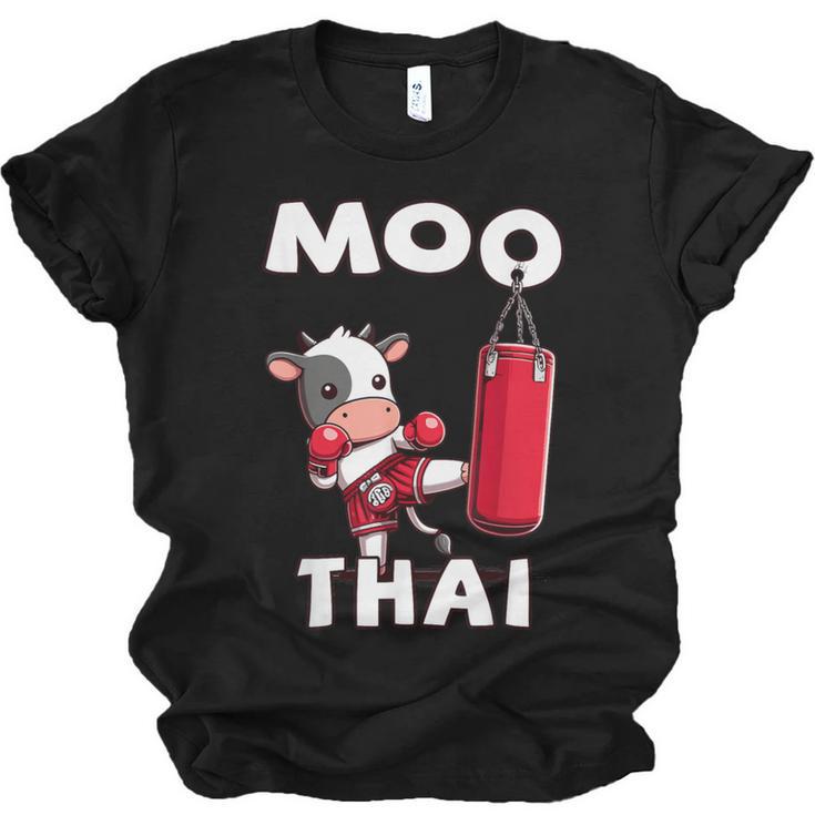 Moo Thai Muay Thai Thai Boxing For Kids Muay Thai Cow Unisex Jersey T-Shirt