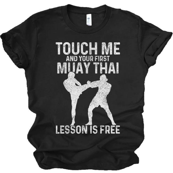 Muay Thai Boxing Kickboxing Your First Lesson Is Free Unisex Jersey T-Shirt