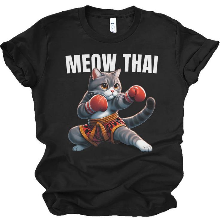 Muay Thai Cat Meow Thai Boxing Martial Art Kids Unisex Jersey T-Shirt