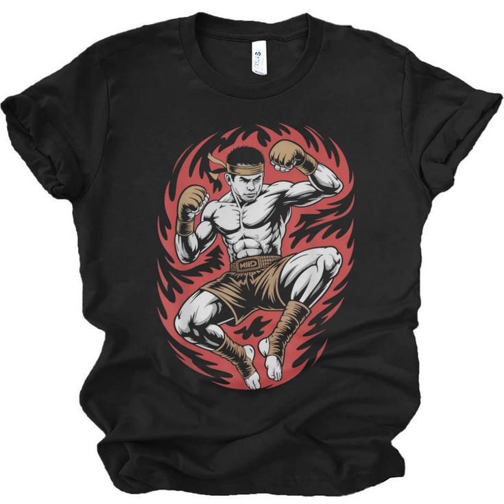 Muay Thai Elbow Strike Silhouette Minimal Clean Sport Unisex Jersey T-Shirt