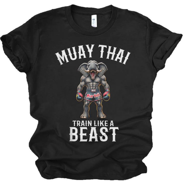 Muay Thai Elephant Kickboxing And Elephant Thai Unisex Jersey T-Shirt