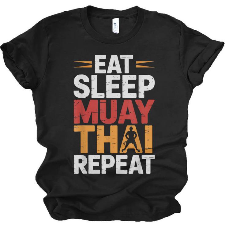 Muay Thai Fighter Eat Sleep Repeat Lifestyle Training Unisex Jersey T-Shirt