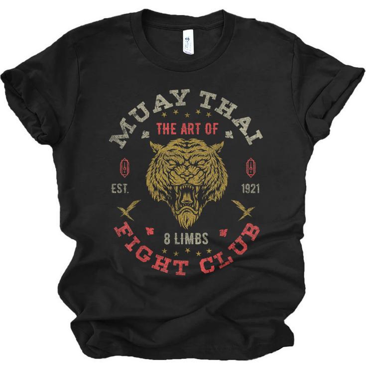 Muay Thai Fighter Vintage Tee Twin Tiger Art Of 8 Limbs Unisex Jersey T-Shirt