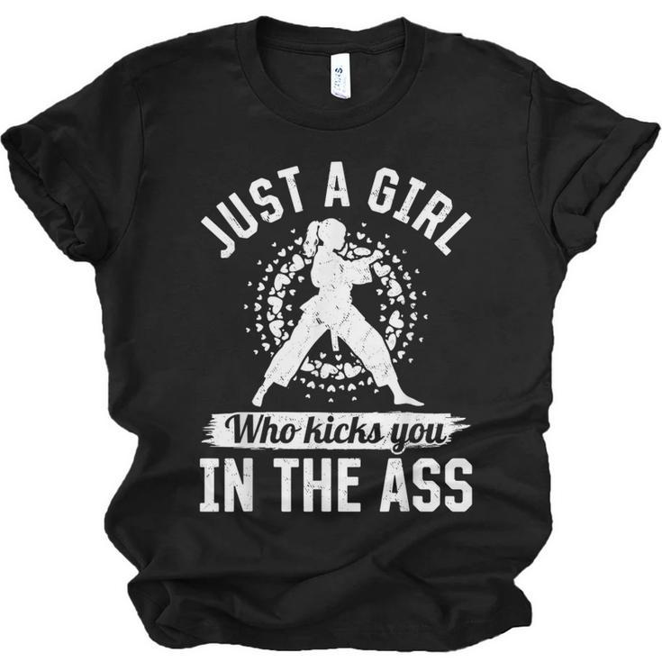 Muay Thai Girls Just a Girl Who Kicks You In The Ass Unisex Jersey T-Shirt