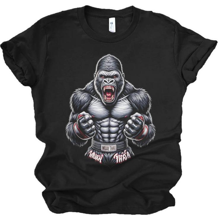 Muay Thai Gorilla Thai Boxing And Fighting Unisex Jersey T-Shirt