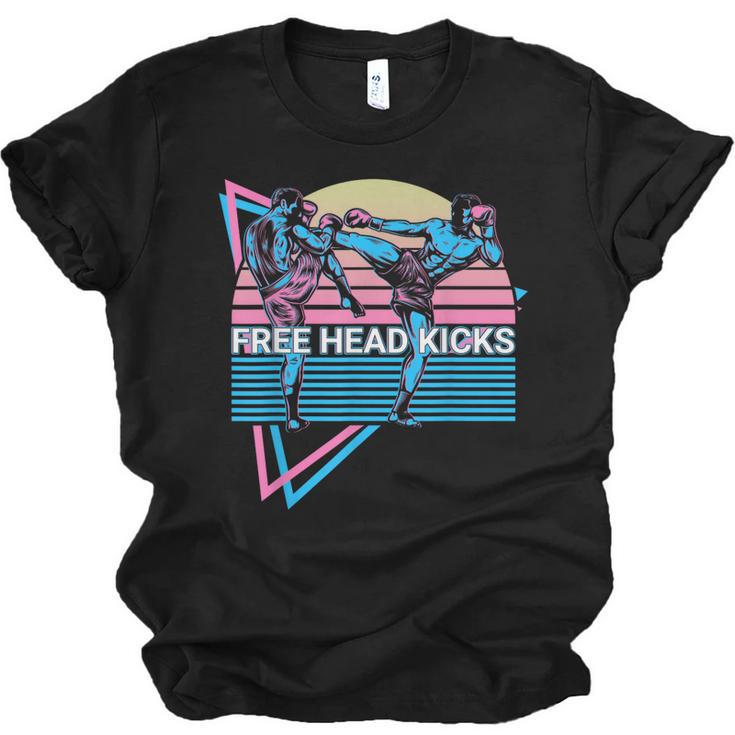 Muay Thai Kickboxing Retro Free Head Kicks Unisex Jersey T-Shirt