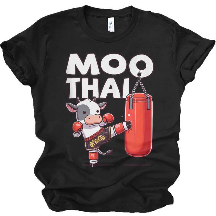Muay Thai Moo Thai Thai Boxing For Youth Muay Thai Cow Unisex Jersey T-Shirt