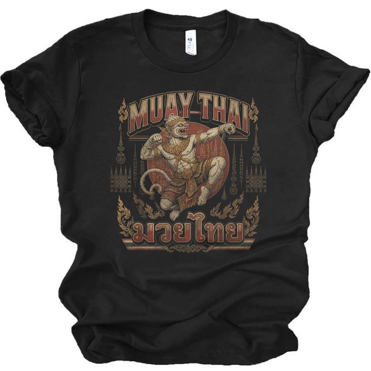 Muay Thai Power Vintage Thai Boxing Warrior Fighter Monkey Unisex Jersey T-Shirt