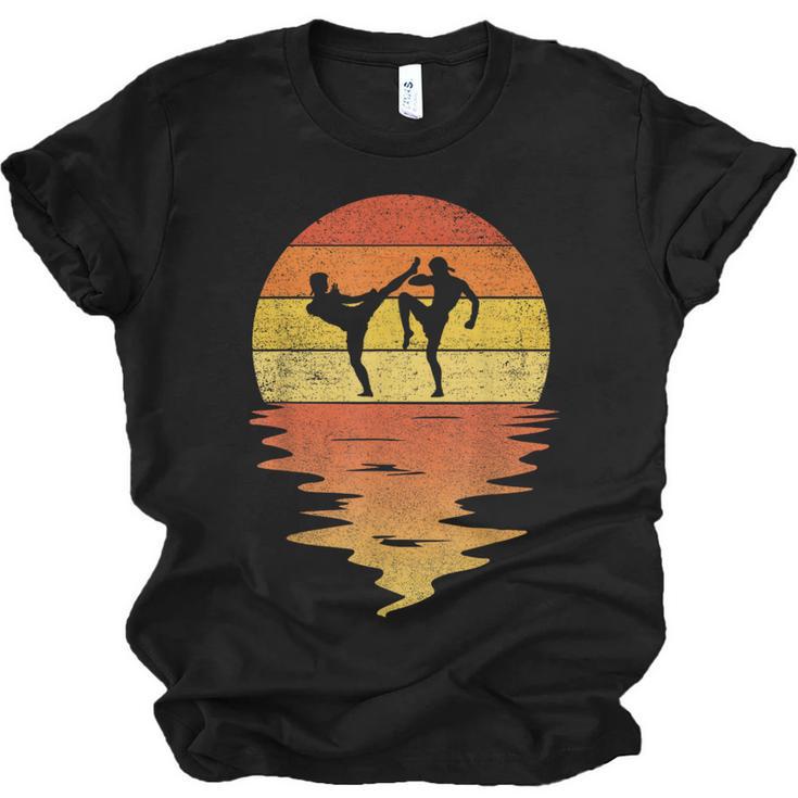 Muay Thai Shirt Retro Sunset 70s Vintage Muay Thai Unisex Jersey T-Shirt