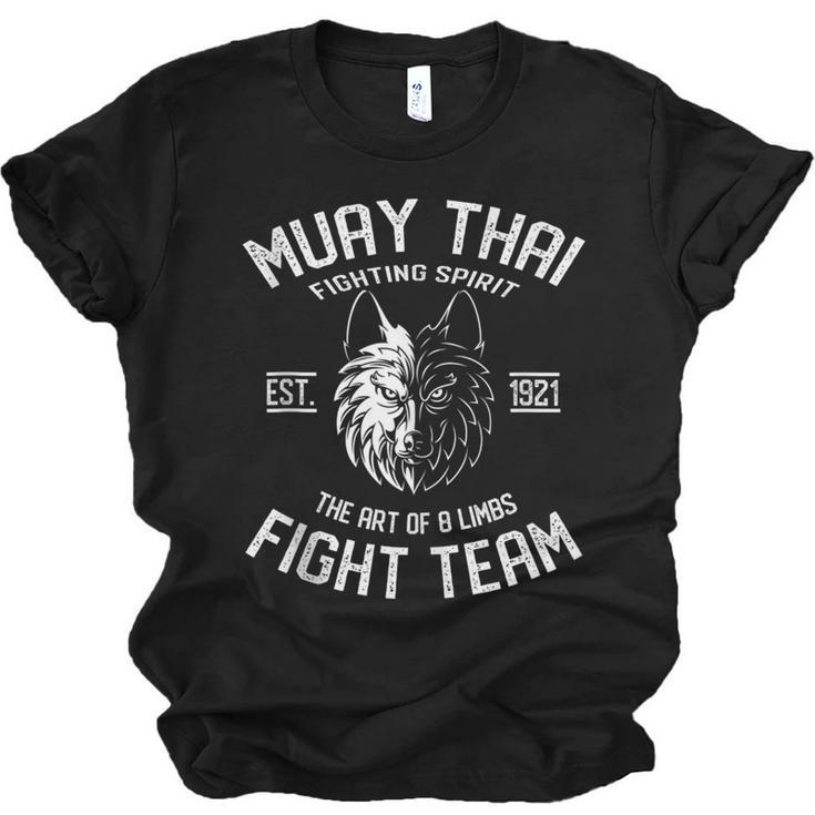 Muay Thai Wolf Fight Team Nak Muay Kickboxing Unisex Jersey T-Shirt