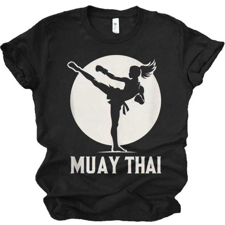 Muay Thai Woman Image Unisex Jersey T-Shirt