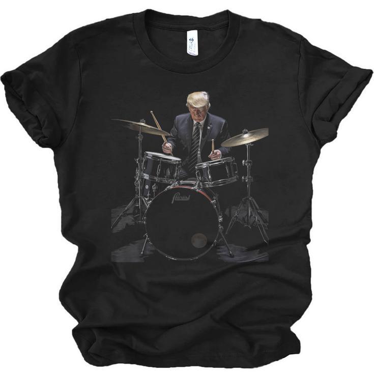 Percussion Player Drumset Retro Drum Kit Percussionist Trump Drummer Drums 2024 -Adults Unisex Jersey T-Shirt
