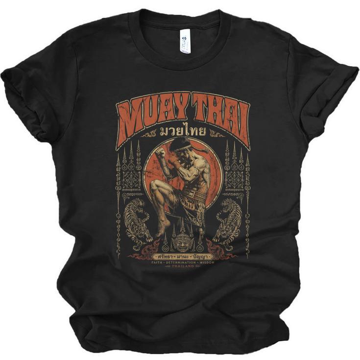 Retro Nak Muay Muay Thai Fighter Thai Boxing Gym Unisex Jersey T-Shirt