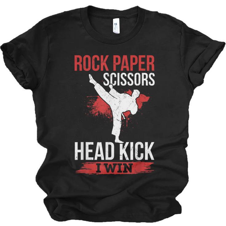 Rock Paper Scissors Head Kick I Win Muay Thai Unisex Jersey T-Shirt