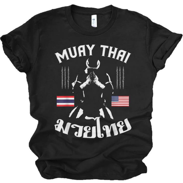 Thailand American Flag Muay Thai Thai Boxing Women Girls Kids Men T-Shirt Unisex Jersey T-Shirt