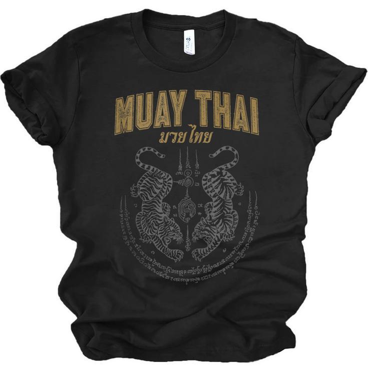 Twin Tiger Sak Yant Muay Thai Tank Top Unisex Jersey T-Shirt