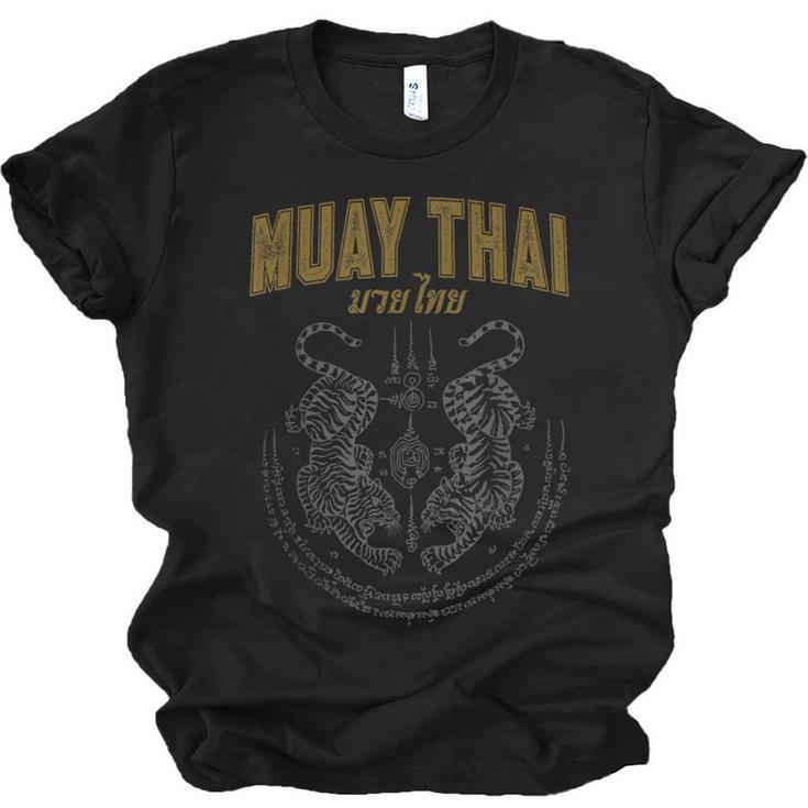 Twin Tiger Sak Yant Muay Thai Unisex Jersey T-Shirt