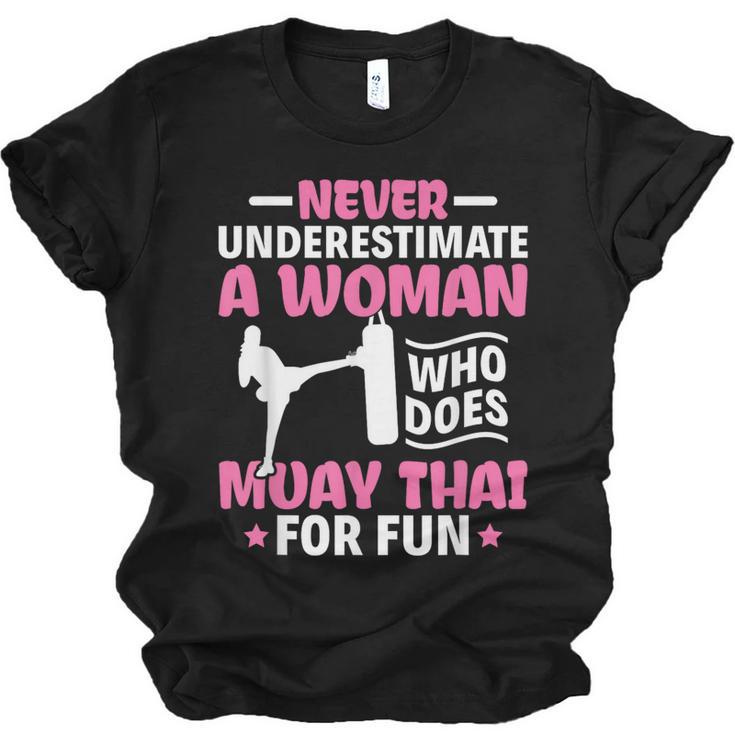 Never Underestimate A Woman Thai Boxing Muay Thai Fighter Unisex Jersey T-Shirt