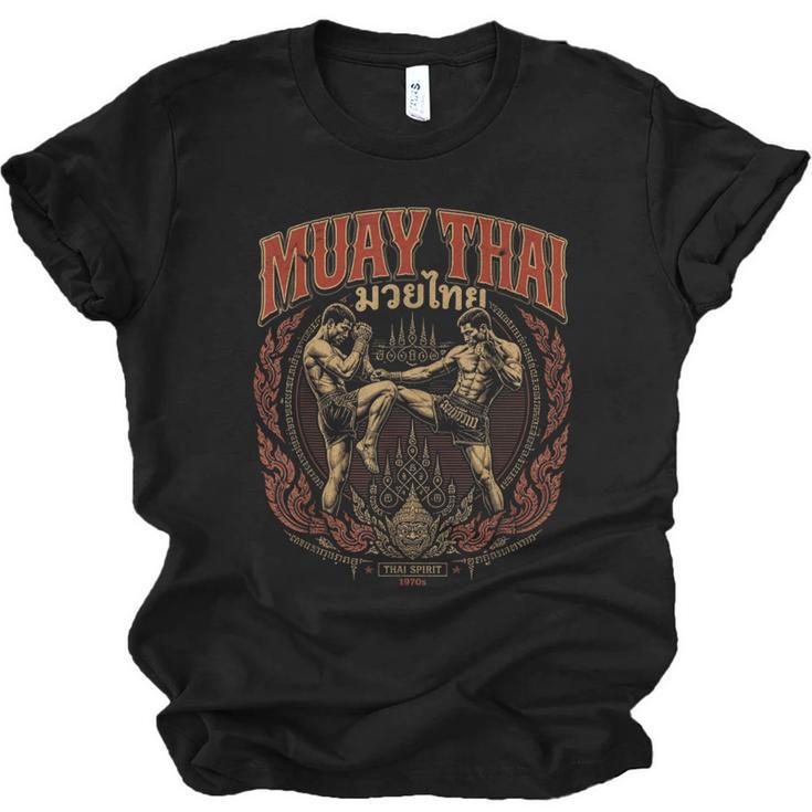 Vintage Muay Thai Bangkok Thailand Thai Boxing Art Unisex Jersey T-Shirt