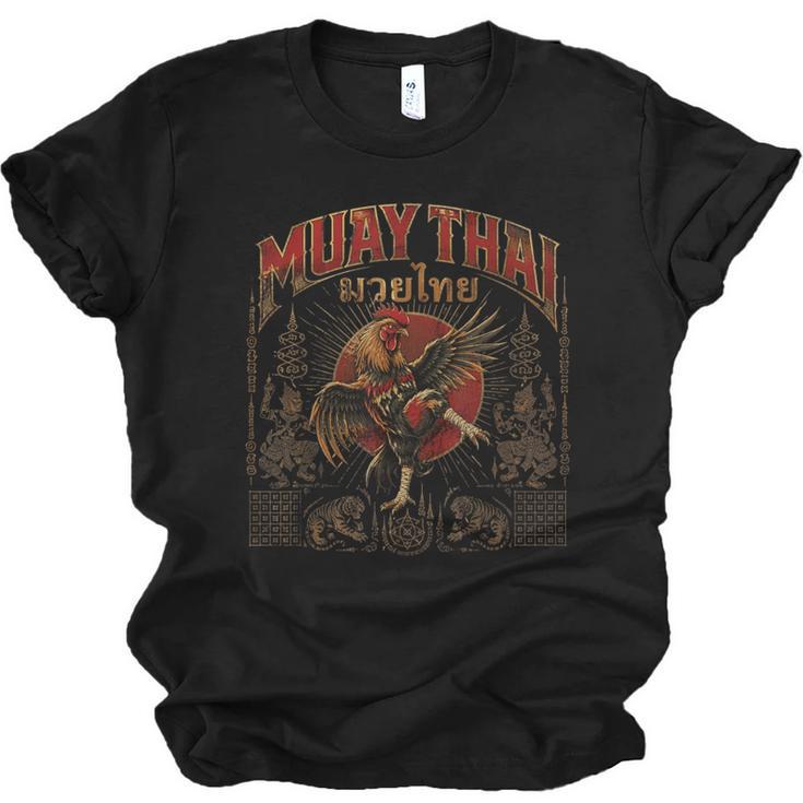 Vintage Muay Thai Legend Thai Boxing Fighter Art Chicken Unisex Jersey T-Shirt