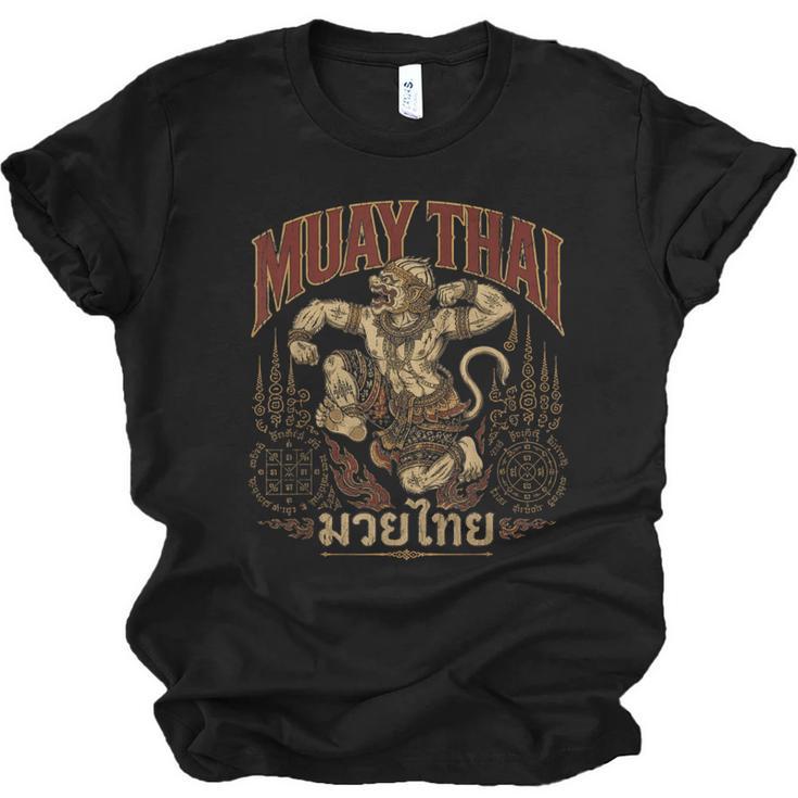 Vintage Muay Thai Spirit Thai Boxing Fighter Soul Monkey Unisex Jersey T-Shirt