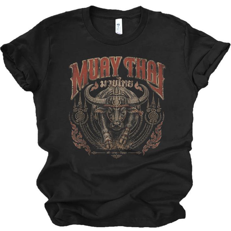Vintage Muay Thai Trainer Thai Boxing Coach Art Buffalo Unisex Jersey T-Shirt