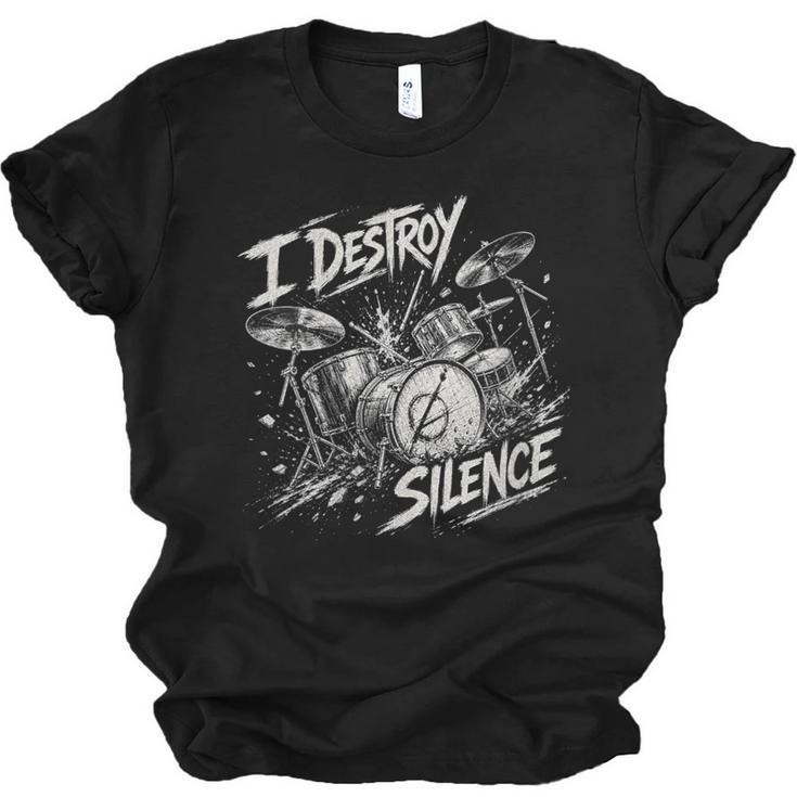 Women's Drum Kit I Destroy Silence Art Unisex Jersey T-Shirt