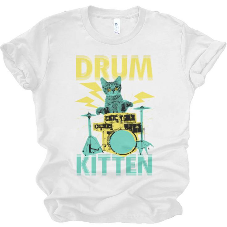 Cute Drummer Cat Drum Kitten Unisex Jersey T-Shirt