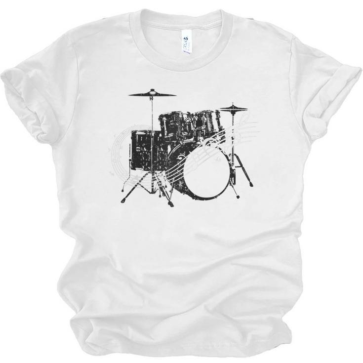 Drum Kit Drummer Band Musical Instrument Rock Music Raglan Baseball Tee Unisex Jersey T-Shirt