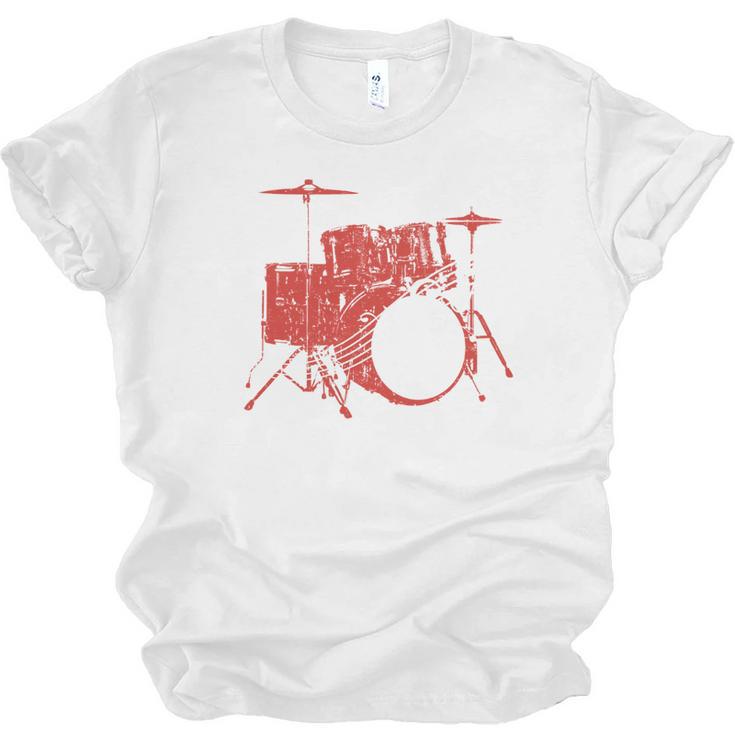 Drum Kit Drummer Band Musical Instrument Rock Music Unisex Jersey T-Shirt