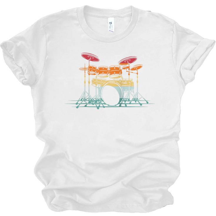 Drum Kit Musical Retro Instrument Musician Raglan Baseball Tee Unisex Jersey T-Shirt