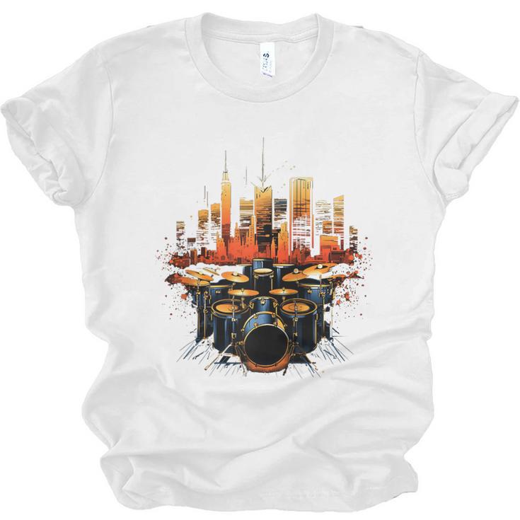 Drumset Drum Kit Music Drummer Drumming Raglan Baseball Tee Unisex Jersey T-Shirt