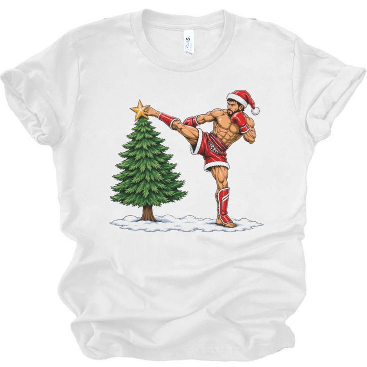 Festive Muay Thai Santa Christmas Unisex Jersey T-Shirt