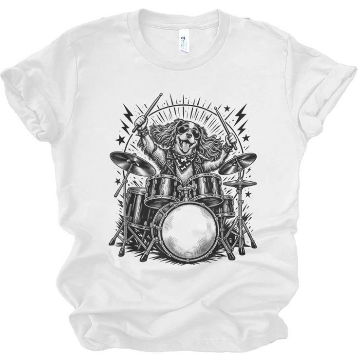 Spaniel Rock Drum Kit Unisex Jersey T-Shirt
