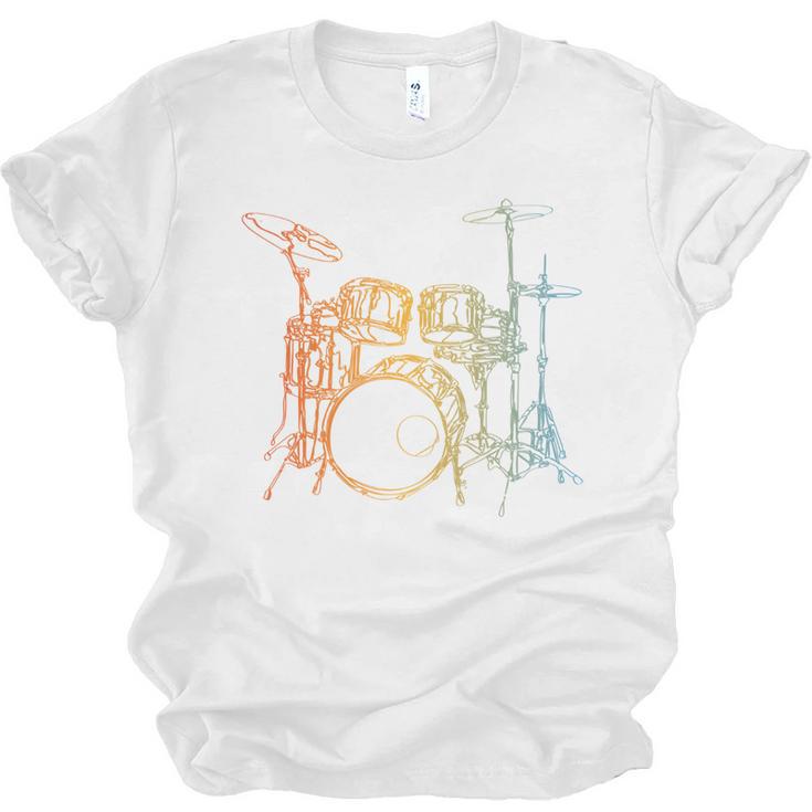 Vintage Drummer Drum Kit Unisex Jersey T-Shirt