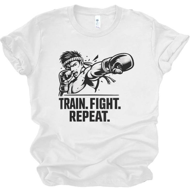 Women's Train Fight Repeat Nak Muay Thai Boxing Fighter Unisex Jersey T-Shirt