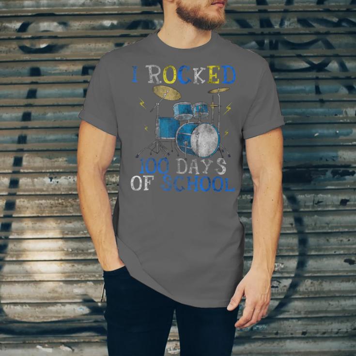 100th Day Of SchoolShirt Happy 100 Days Drum Kit Music Unisex Jersey T-Shirt