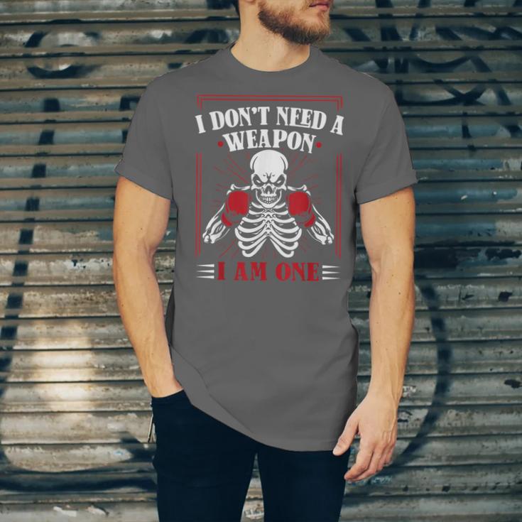 I Don't Need Weapon I Am One Muay Thai Kickboxer Fan Boxing Unisex Jersey T-Shirt I Don't Need Weapon I Am One Muay Thai Kickboxer Fan Boxing Unisex Jersey T-Shirt