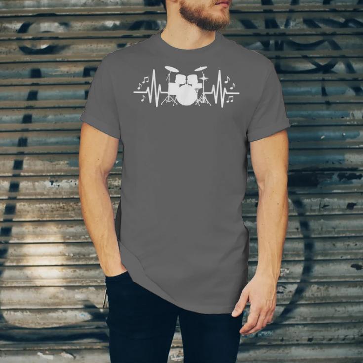 Drum Kit Heartbeat Drummer Music Lover EKG Pulse Set Note Unisex Jersey T-Shirt Drum Kit Heartbeat Drummer Music Lover EKG Pulse Set Note Unisex Jersey T-Shirt