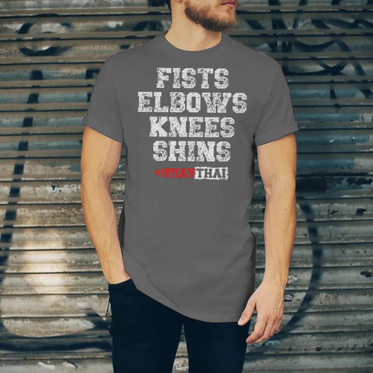 Fist Elbows Knees Shins Martial Arts Muay Thai Unisex Jersey T-Shirt