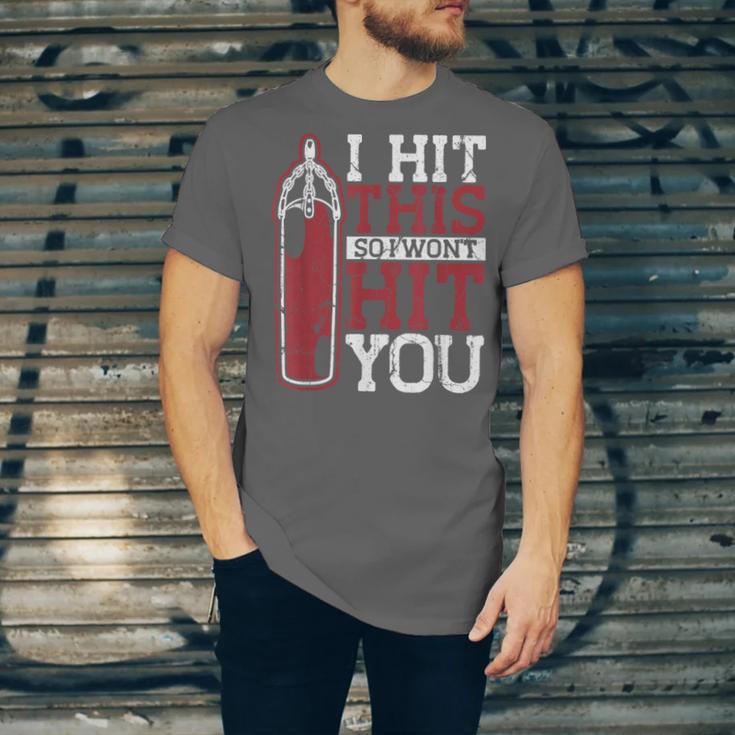 I Hit This So I Won't Hit You Kickboxer Fan Muay Thai Boxing Unisex Jersey T-Shirt