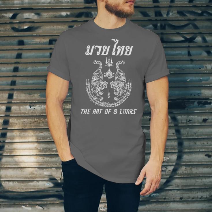 Muay Thai The Art Of 8 Limbs Martial Art Sak Yant Twin Tiger Unisex Jersey T-Shirt