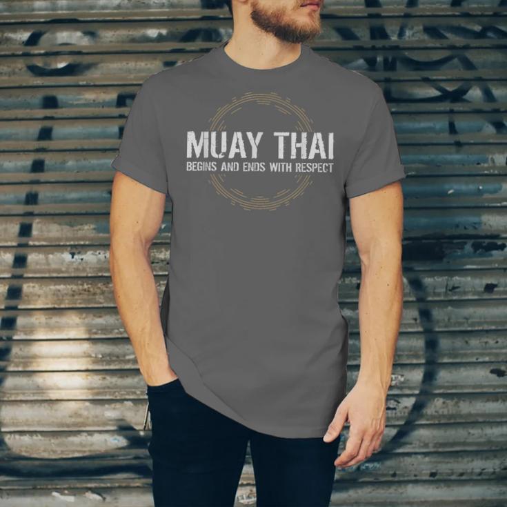 Muay Thai Begins And Ends With Respect Martial Arts Unisex Jersey T-Shirt
