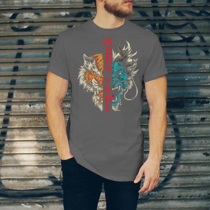 Muay Thai Thai Boxing Dragon Tiger Unisex Jersey T-Shirt Muay Thai Thai Boxing Dragon Tiger Unisex Jersey T-Shirt