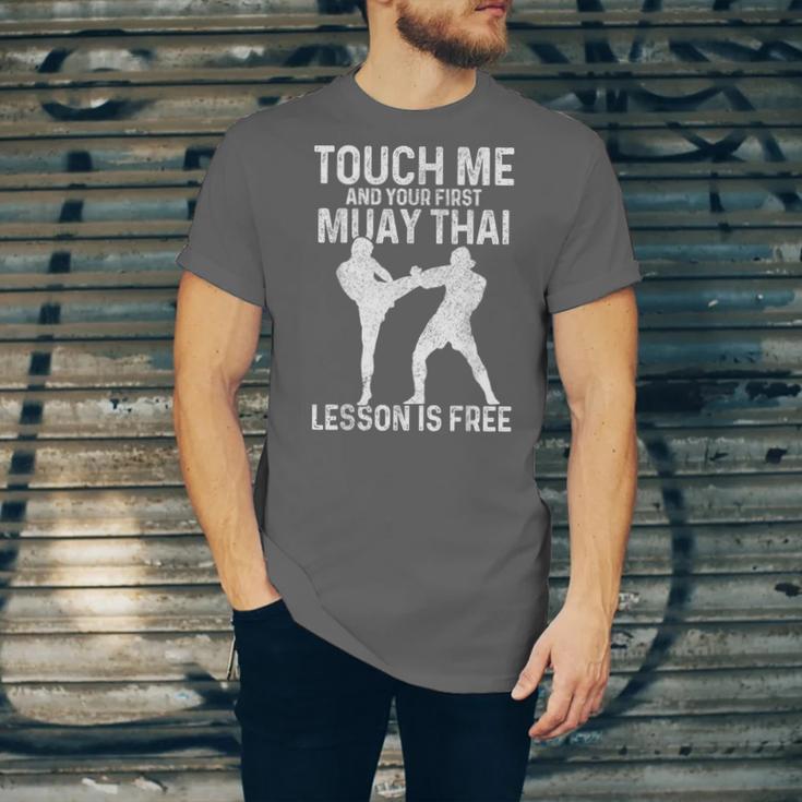 Muay Thai Boxing Kickboxing Your First Lesson Is Free Unisex Jersey T-Shirt