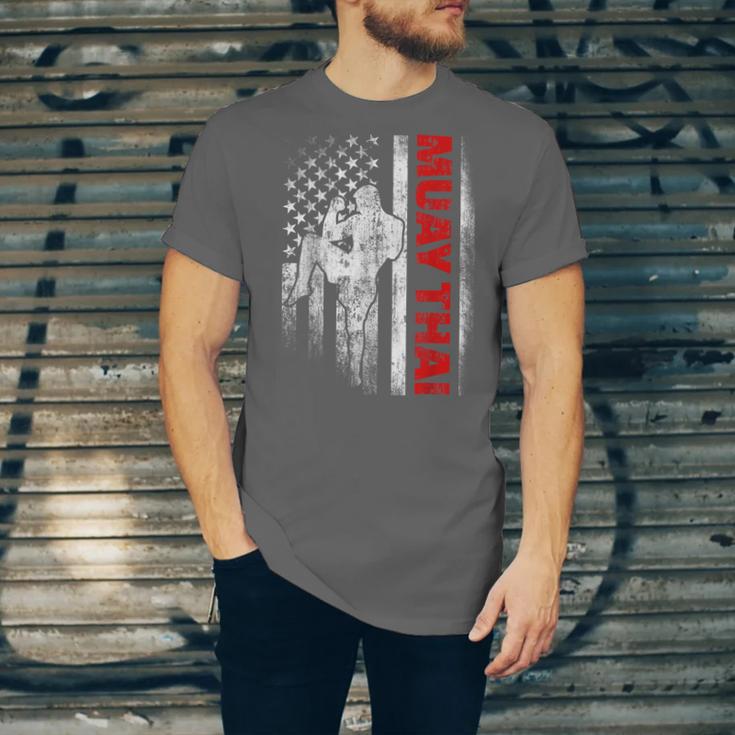 Muay Thai Boxing US American Flag Unisex Jersey T-Shirt