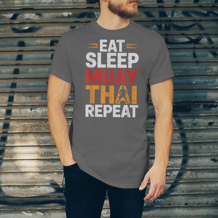 Muay Thai Fighter Eat Sleep Repeat Lifestyle Training Unisex Jersey T-Shirt